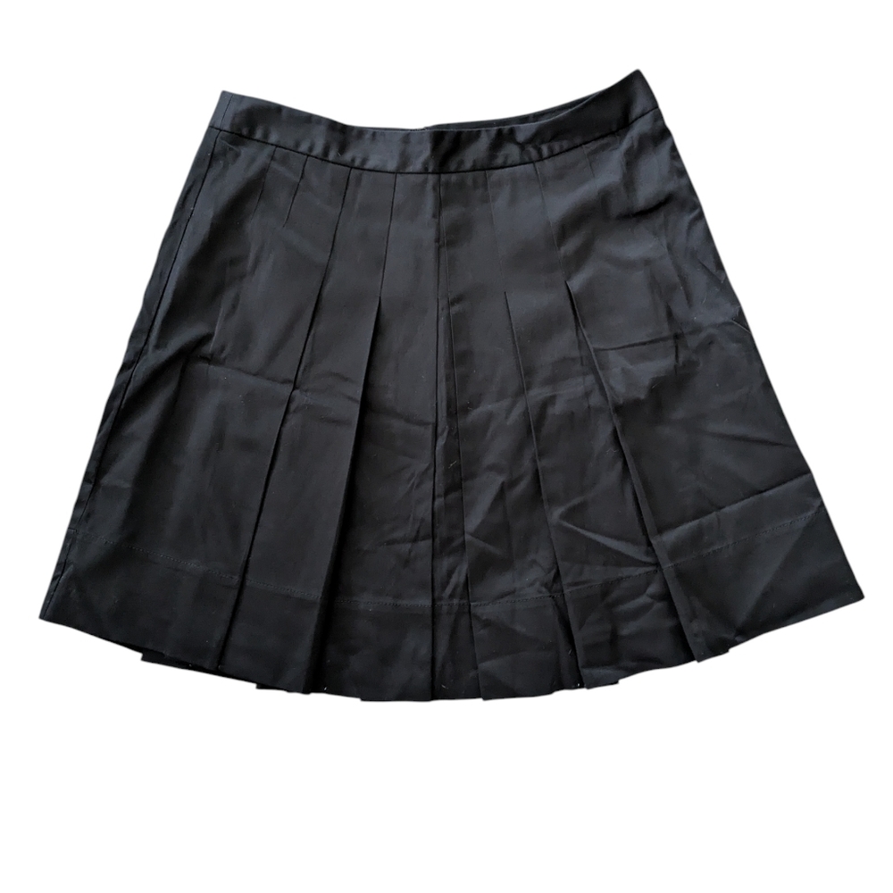 NWT Ann Taylor Loft Womens Black Professional Classic Pleated Mini Skirt 12P